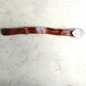 Men's Michigan Wolverine Genuine Leather Belt w Leather Belt Loop